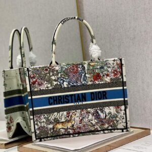 Replica Dior S5555 Mini Dior Book Tote Phone Bag black multicolor embroidery S1099
