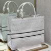 Replica Dior M1286 Large Book Tote White Perforated and Embossed Oblique Calfskin