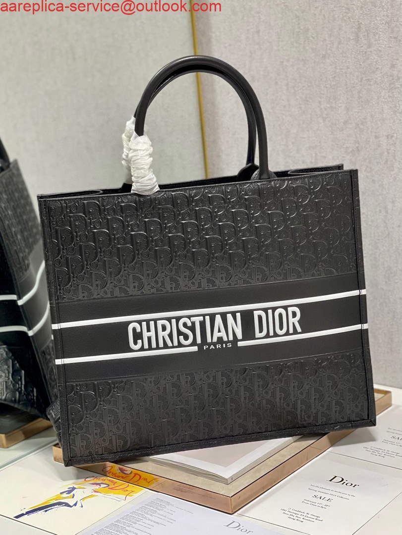 Replica Dior M1286 Large Book Tote Black Perforated and Embossed Oblique Calfskin