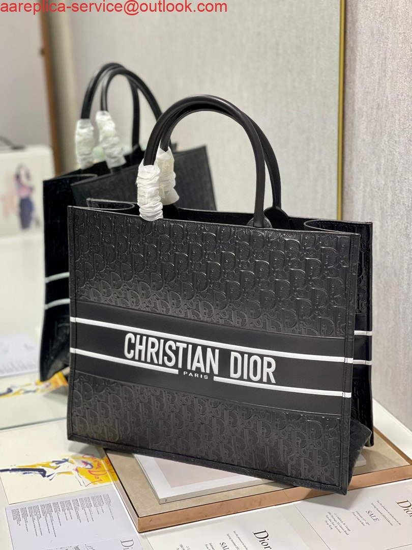 Replica Dior M1286 Large Book Tote Black Perforated and Embossed Oblique Calfskin