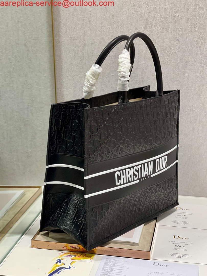 Replica Dior M1286 Large Book Tote Black Perforated and Embossed Oblique Calfskin