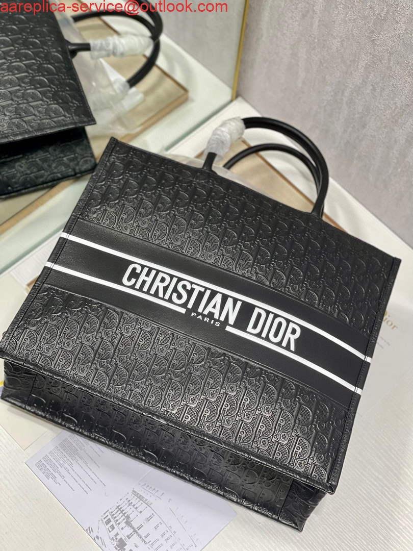 Replica Dior M1286 Large Book Tote Black Perforated and Embossed Oblique Calfskin