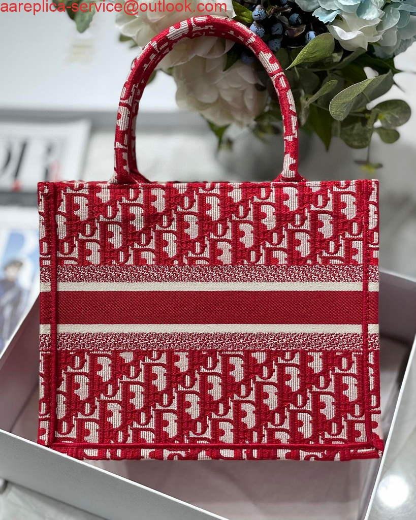 6533310583fed.jpg Replica Dior Book Tote M1265 Small Dior Oblique Embroidery Red