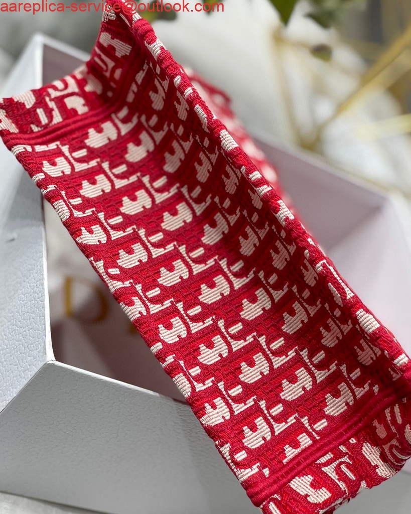 653331078daaf.jpg Replica Dior Book Tote M1265 Small Dior Oblique Embroidery Red