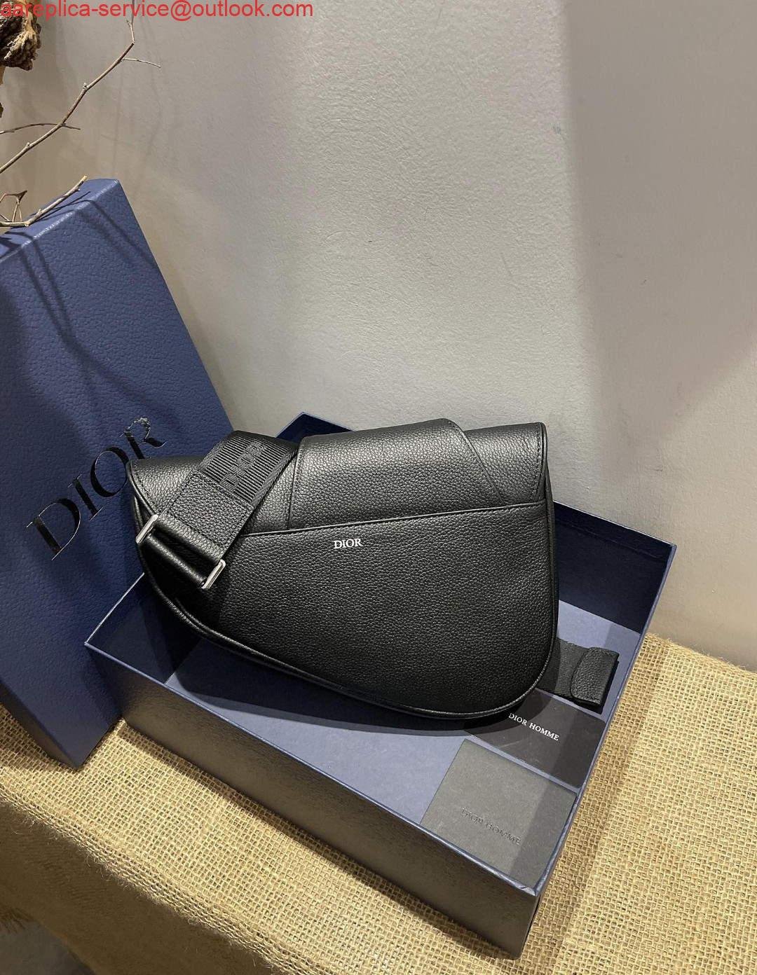 Replica Dior M0446 Saddle Bag Dior Calfskin Bag Black