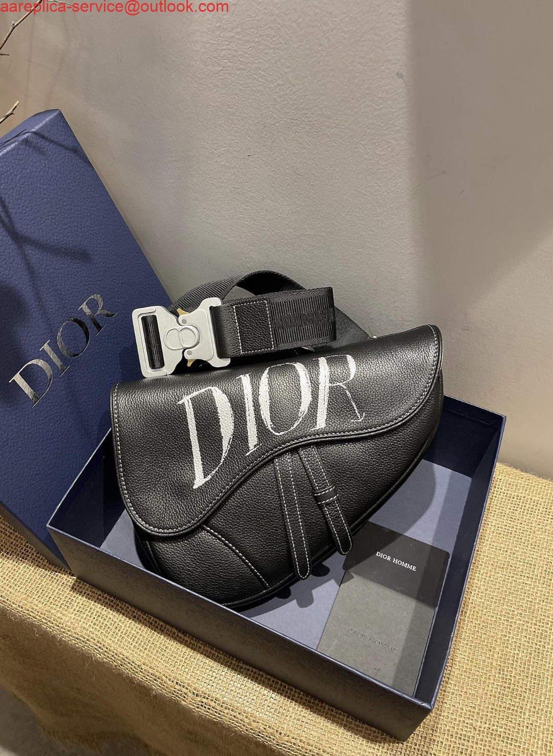 Replica Dior M0446 Saddle Bag Dior Calfskin Bag Black