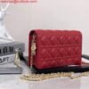 Replica Dior S0204 Lady Dior Pouch Ultramatte Cannage Calfskin Red