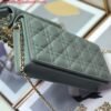653334eb593b8.jpg Replica Dior S0204 Lady Dior Pouch Ultramatte Cannage Calfskin Light green