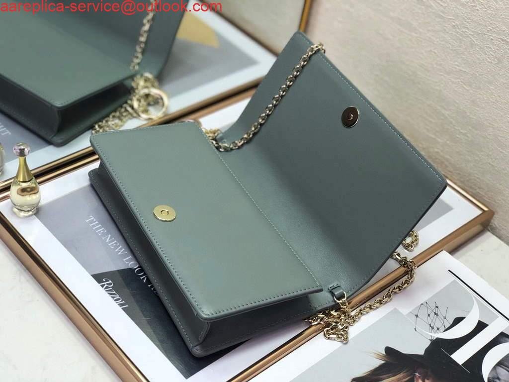 653334ed8397f.jpg Replica Dior S0204 Lady Dior Pouch Ultramatte Cannage Calfskin Light green