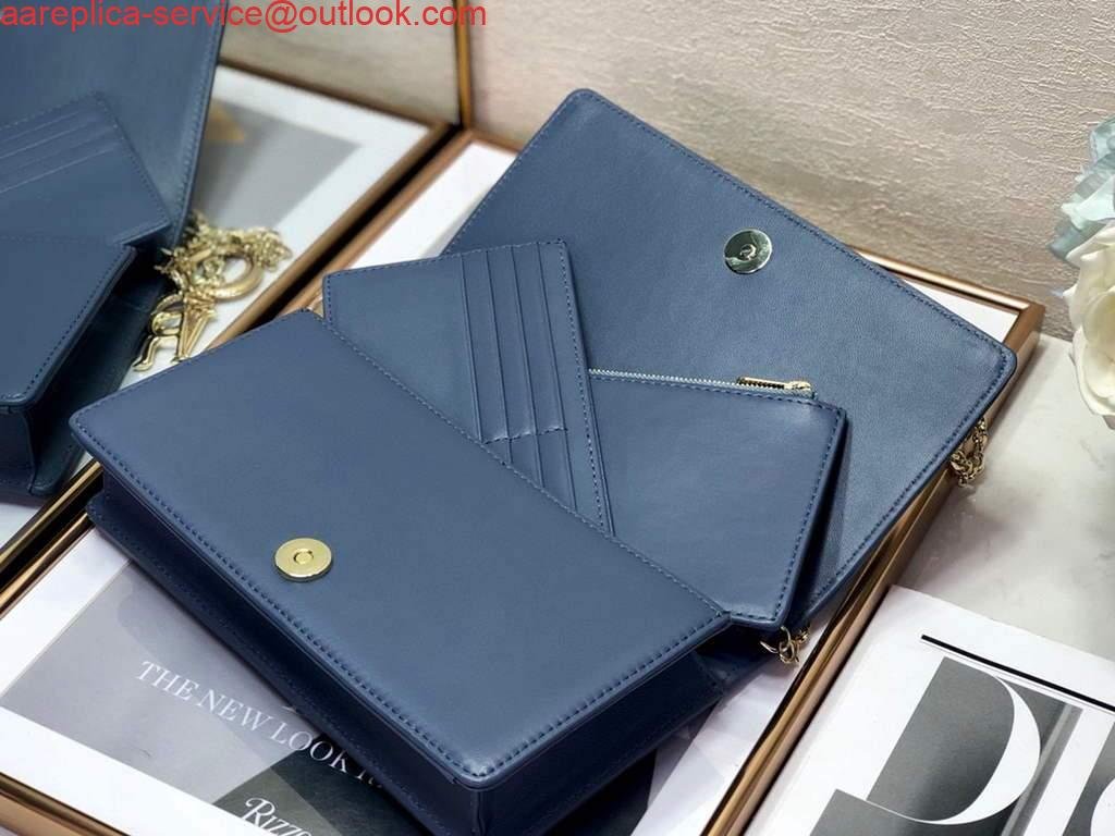 653334f681bb5.jpg Replica Dior S0204 Lady Dior Pouch Ultramatte Cannage Calfskin Blue