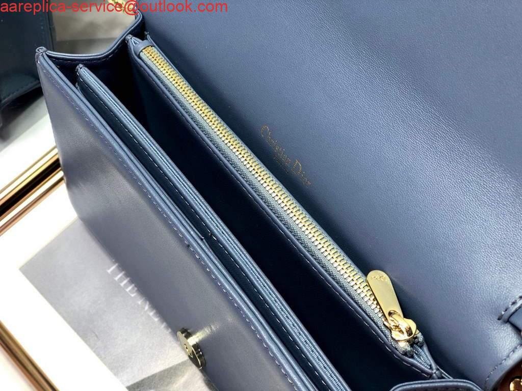 653334f763722.jpg Replica Dior S0204 Lady Dior Pouch Ultramatte Cannage Calfskin Blue