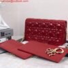 Replica Dior S0204 Lady Dior Pouch Patent Cannage Calfskin Red