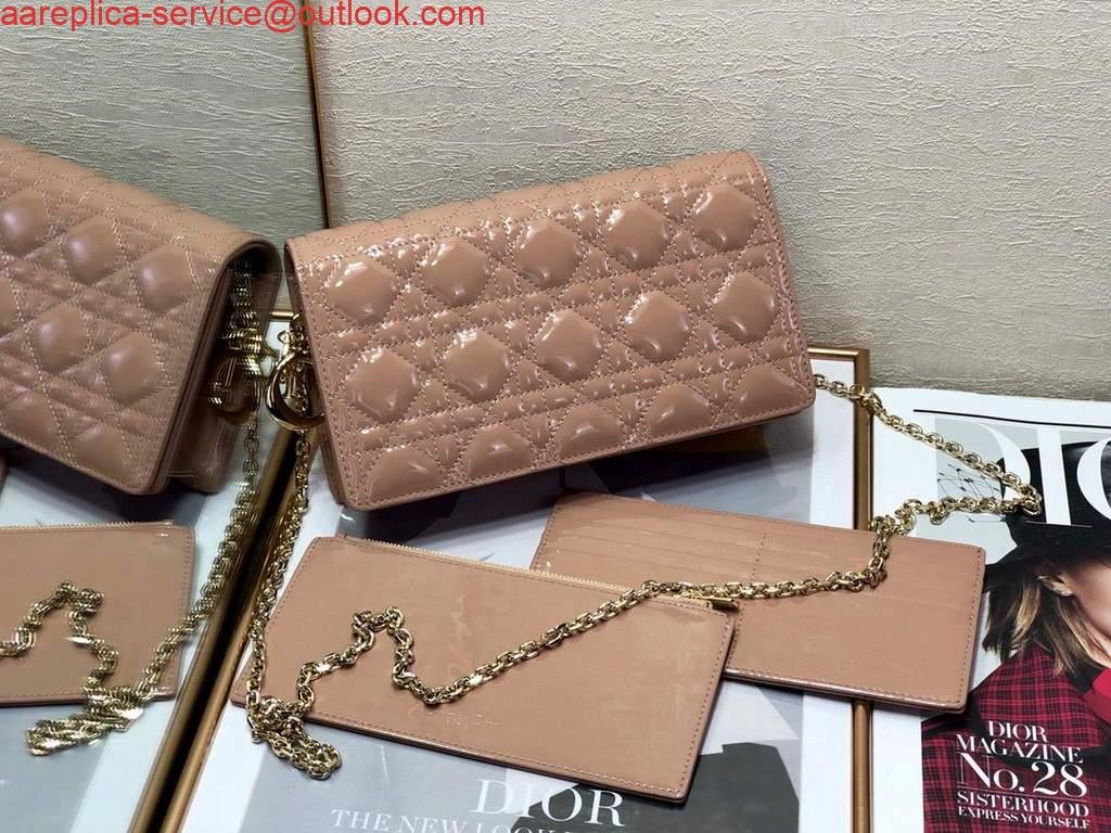 6533351a6246a.jpg Replica Dior S0204 Lady Dior Pouch Patent Cannage Calfskin Light Pink