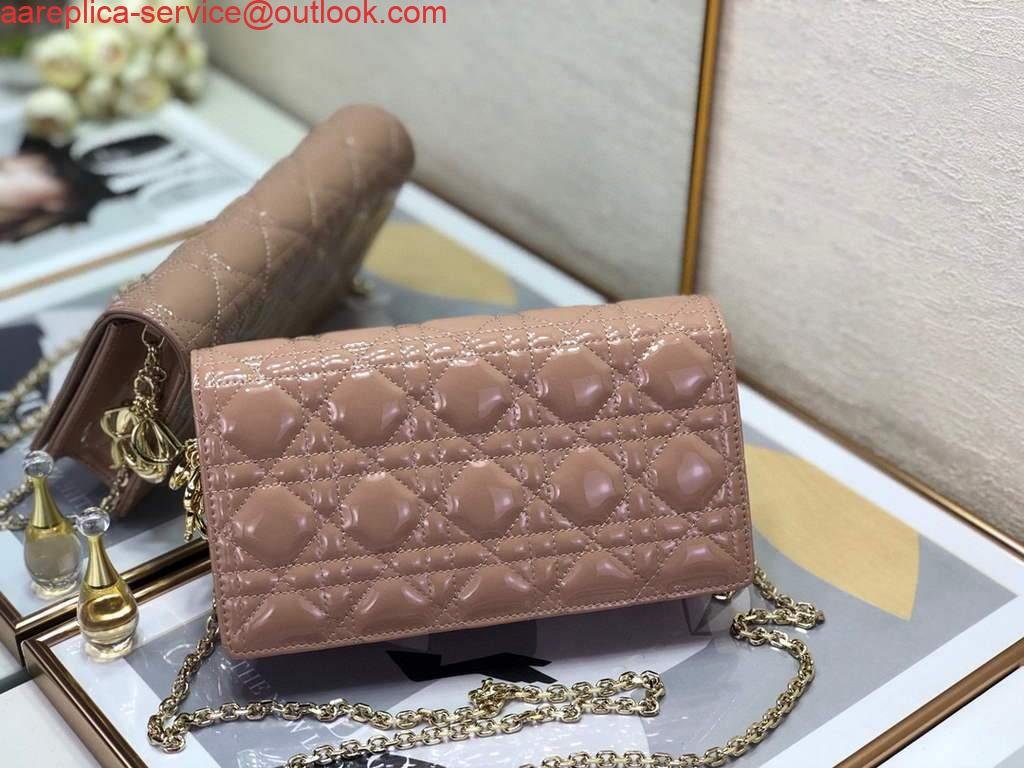 6533351b49c76.jpg Replica Dior S0204 Lady Dior Pouch Patent Cannage Calfskin Light Pink