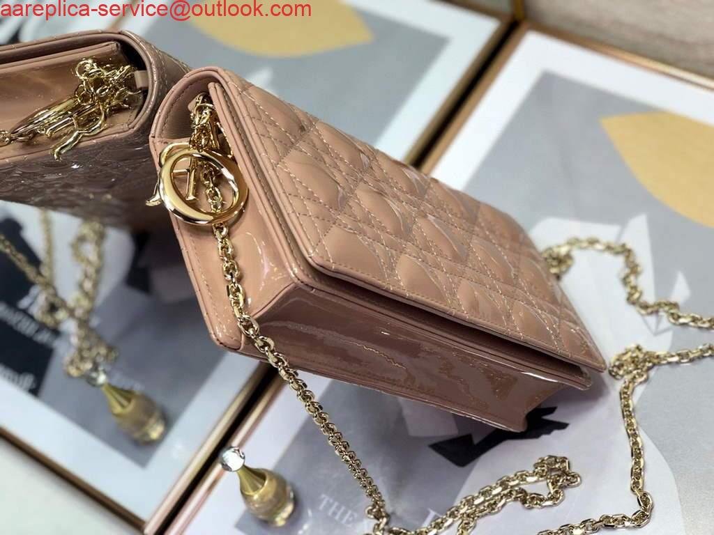 6533351dae28a.jpg Replica Dior S0204 Lady Dior Pouch Patent Cannage Calfskin Light Pink