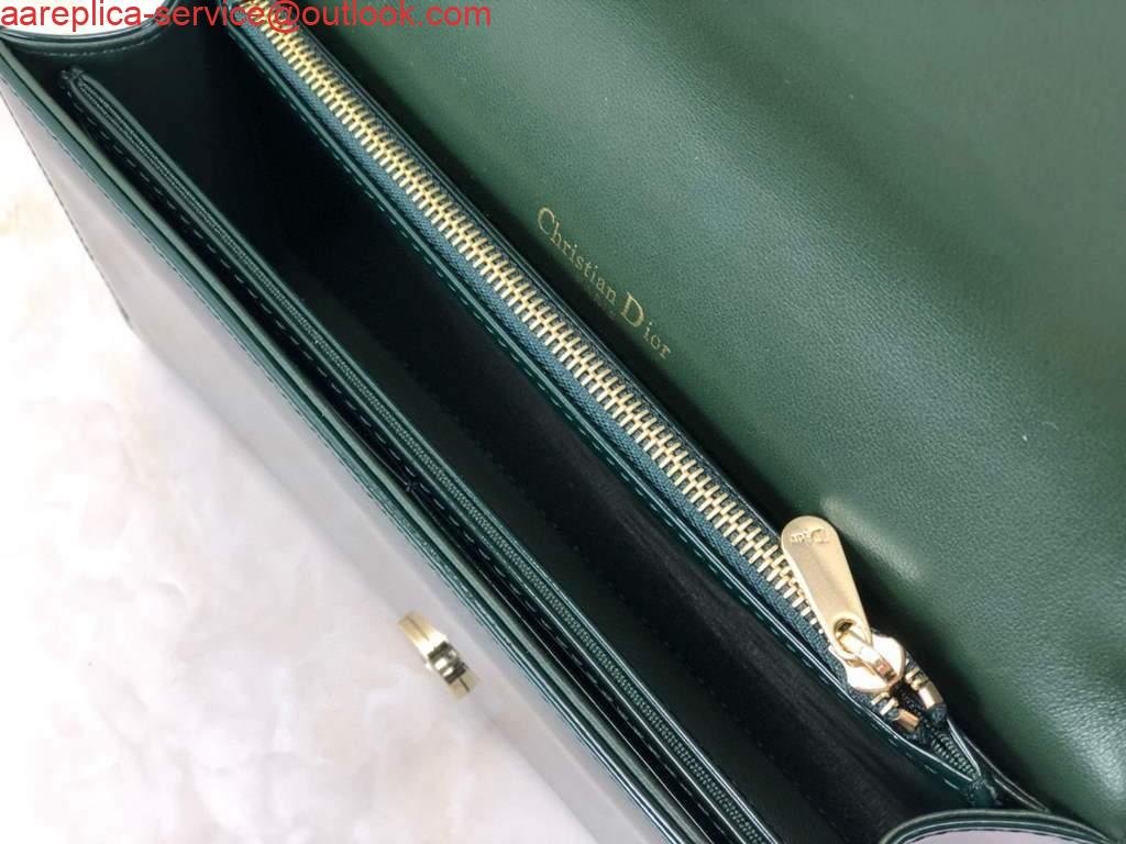 65333531a6f19.jpg Replica Dior S0204 Lady Dior Pouch Patent Cannage Calfskin Dark green