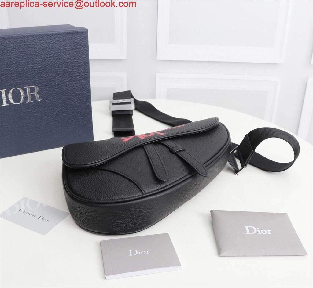 Replica Dior 1ADPO093 Saddle Men Bag Grained Calfskin Black