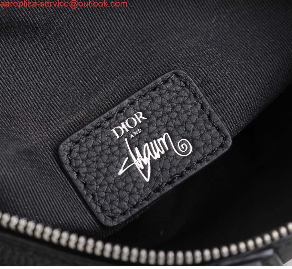 Replica Dior 1ADPO093 Saddle Men Bag Grained Calfskin Black