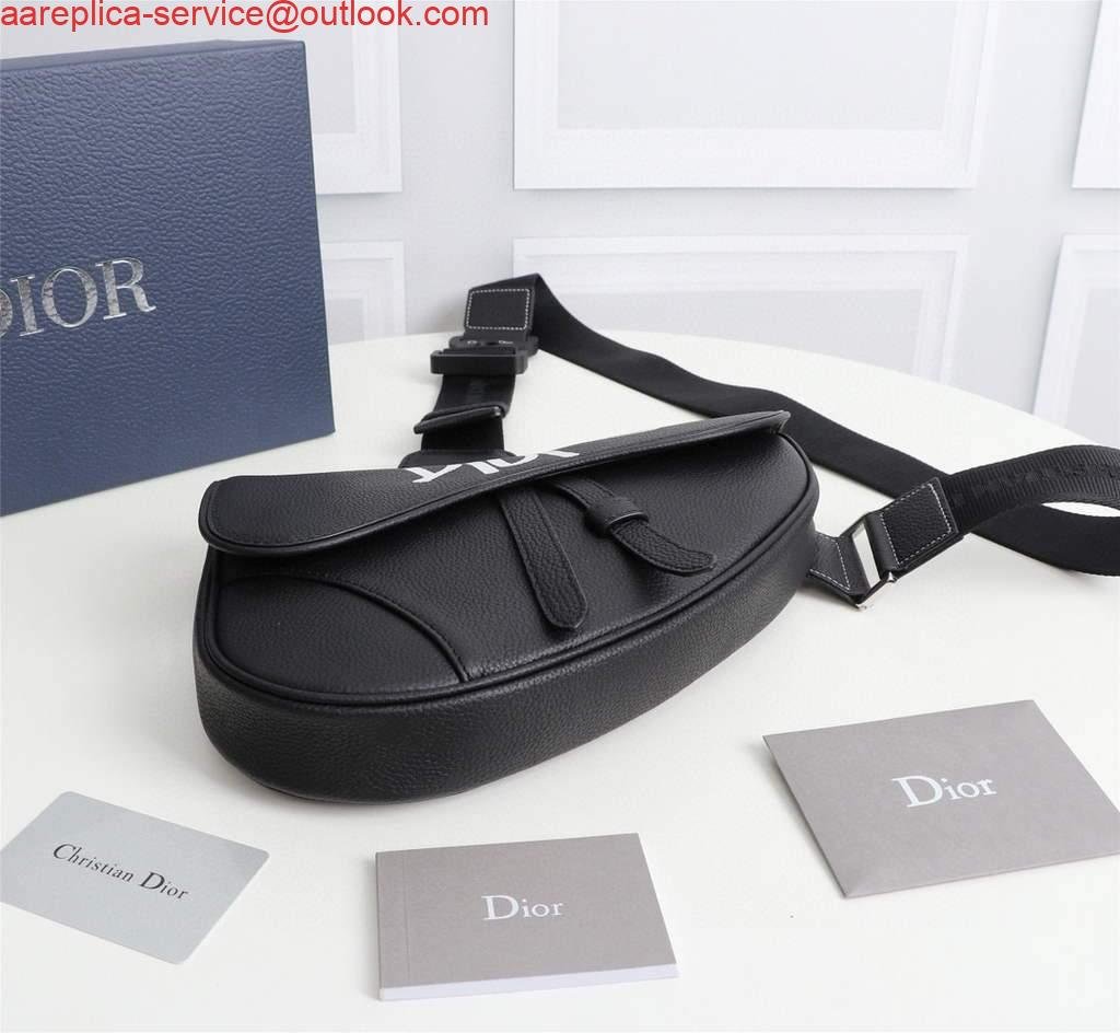 Replica Dior 1ADPO093 Saddle Men Bag Grained Calfskin Black