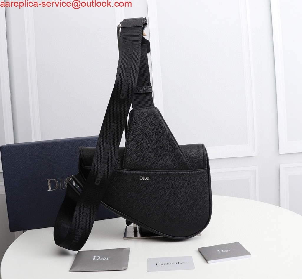 Replica Dior 1ADPO093 Saddle Men Bag Grained Calfskin Black