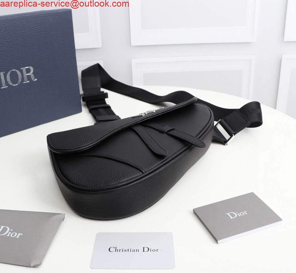 Replica Dior 1ADPO093 Saddle Men Bag Grained Calfskin Black