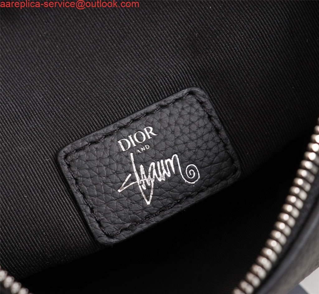 Replica Dior 1ADPO093 Saddle Men Bag Grained Calfskin Black