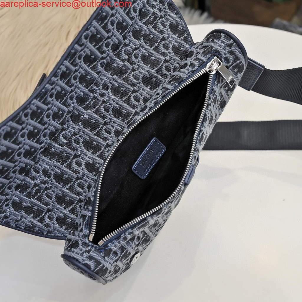 Replica Dior 1ADPO093 Saddle Men Bag Dior Oblique Jacquard Blue
