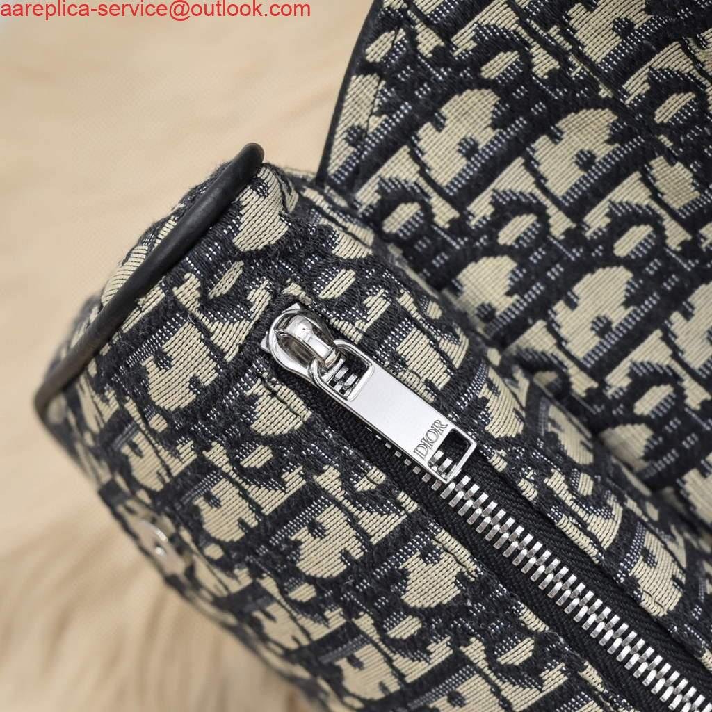 Replica Dior 1ADPO093 Saddle Men Bag Dior Oblique Jacquard Black With Beige