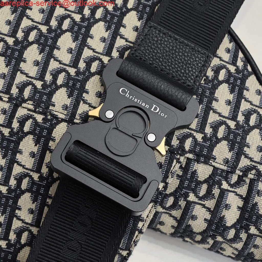 Replica Dior 1ADPO093 Saddle Men Bag Dior Oblique Jacquard Black With Beige