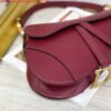 Replica Dior M0446 Dior Saddle Bag M0447 Wine Red Goatskin Gold Hardware