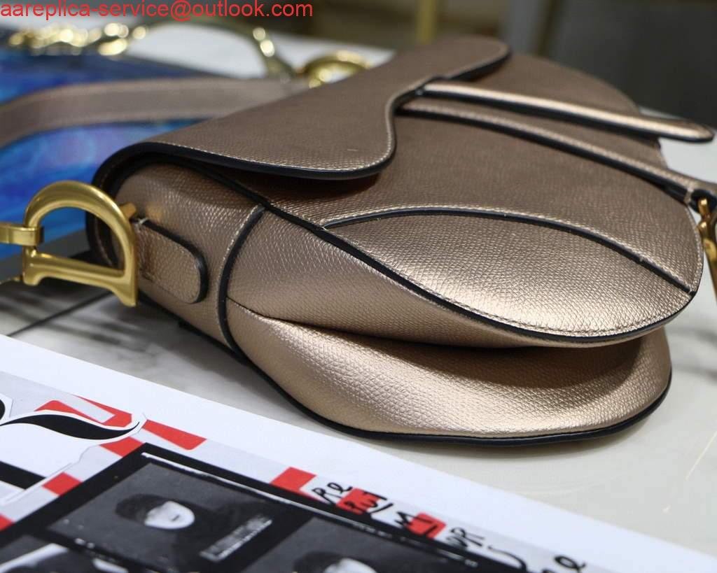 Replica Dior M0446 Dior Saddle Bag M0447 Silvry Grey Grained Calfskin