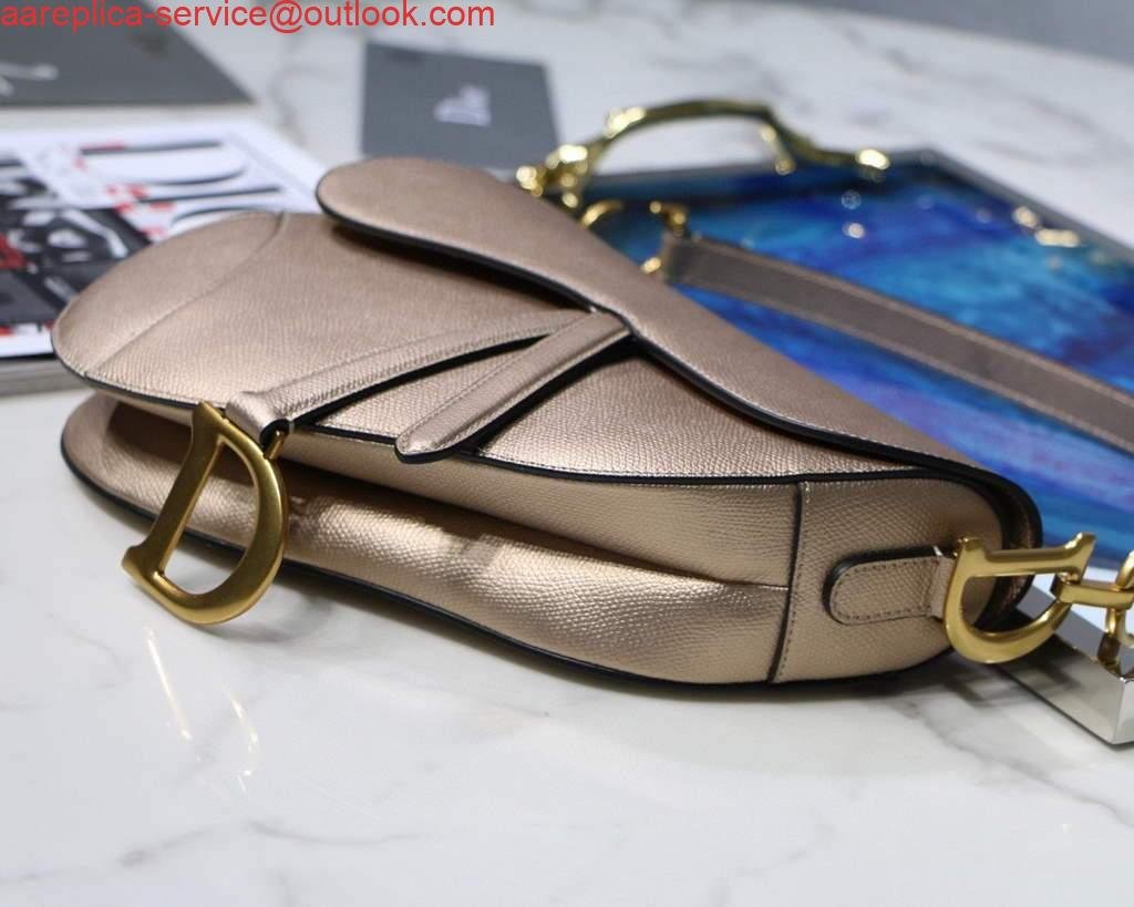 Replica Dior M0446 Dior Saddle Bag M0447 Silvry Grey Grained Calfskin