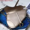 Replica Dior M0446 Dior Saddle Bag M0447 Silvry Grey Grained Calfskin