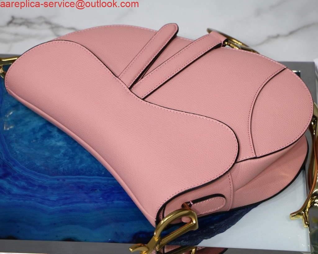 Replica Dior M0446 Dior Saddle Bag M0447 Pink Grained Calfskin