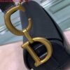 Replica Dior M0446 Dior Saddle Bag M0447 Black Goatskin Gold Hardware