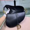 Replica Dior M0446 Dior Saddle Bag M0447 Black Goatskin Gold Hardware