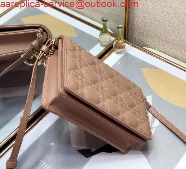 Replica Dior S0855 Dior Lady Dior Pouch Ultramatte Cannage Calfskin Nude