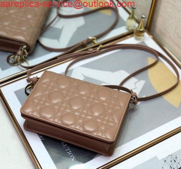 Replica Dior S0855 Dior Lady Dior Pouch Ultramatte Cannage Calfskin Nude