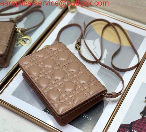 Replica Dior S0855 Dior Lady Dior Pouch Ultramatte Cannage Calfskin Nude
