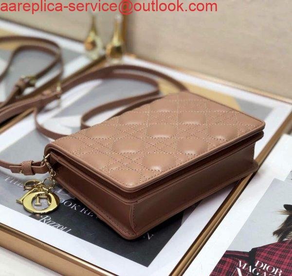 Replica Dior S0855 Dior Lady Dior Pouch Ultramatte Cannage Calfskin Nude