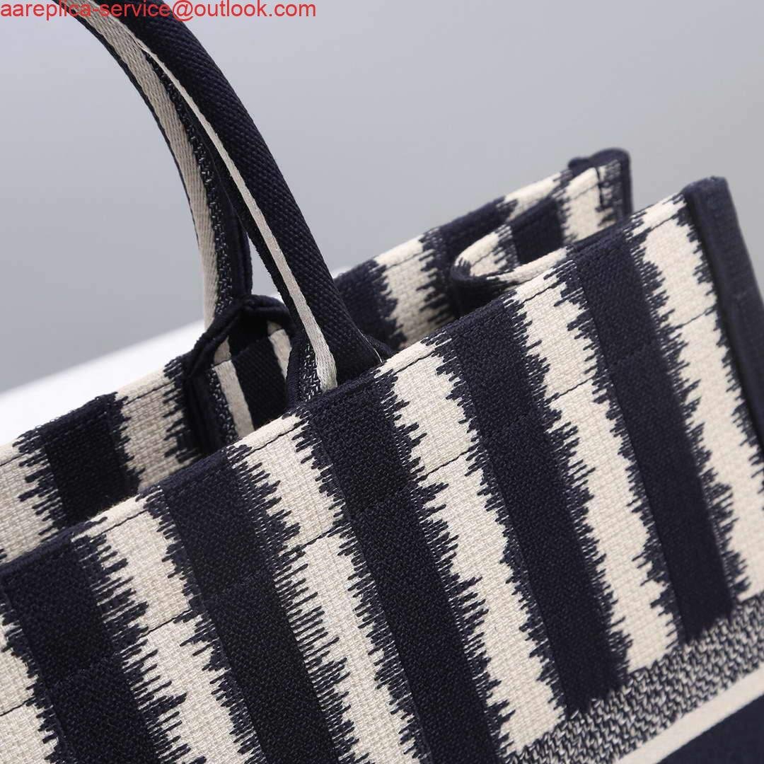 Replica Dior M1286 Dior Book Tote Blue D-Stripes Embroidery
