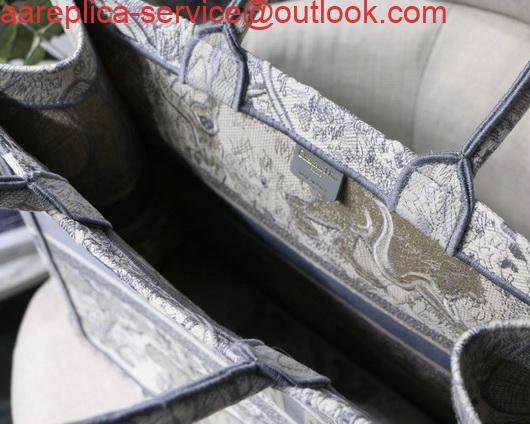 Replica Dior M1286 Book Tote Christian Dior Shoulder Shopping Bag Lion Printer Gray