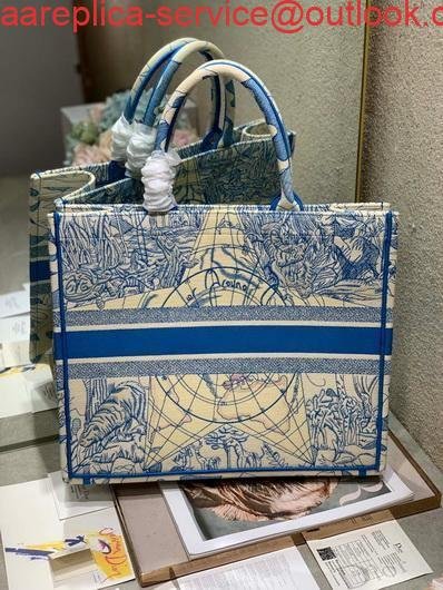 Replica Dior M1286 Book Tote Christian Dior Shoulder Shopping Bag Blue