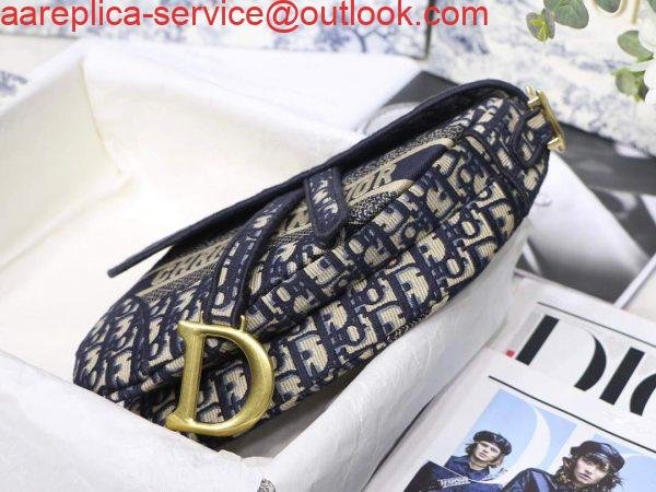 Replica Dior M0446 Saddle Dior Oblique Pouch Belt M928 Navy Blue
