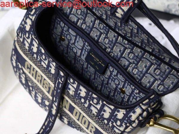 Replica Dior M0446 Saddle Dior Oblique Pouch Belt M928 Navy Blue