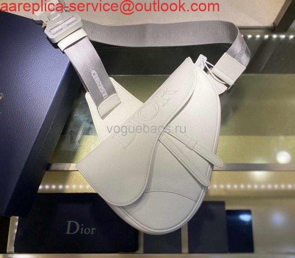 Replica Dior M0446 Saddle Bag Dior Calfskin Bag White
