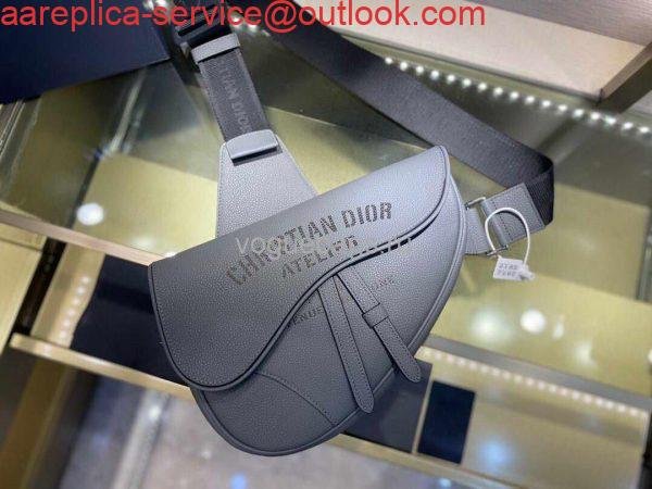 Replica Dior M0446 Saddle Bag Dior Calfskin Bag Gray