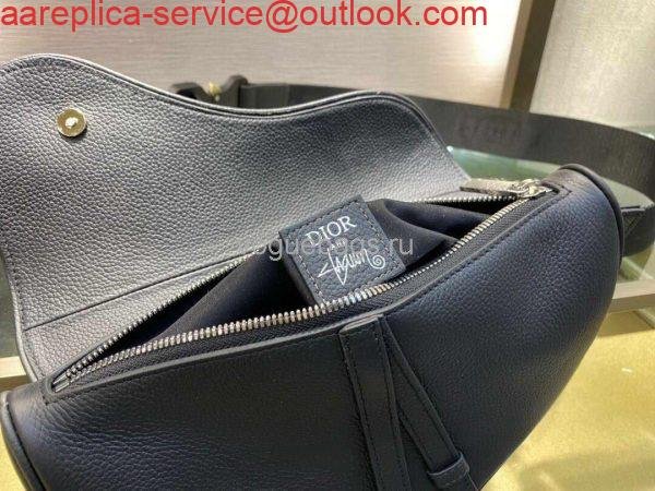 Replica Dior M0446 Saddle Bag Dior Navy Blue Calfskin Bag
