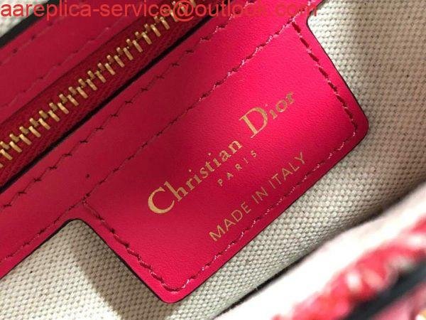 Replica Dior M0446 Dior Saddle Bag Red Toile de Jouy Reverse Jacquard