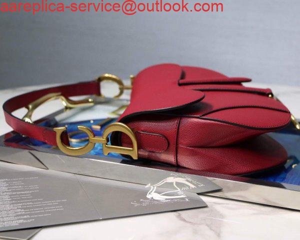 Replica Dior M0446 Dior Saddle Bag M0447 Red Grained Calfskin